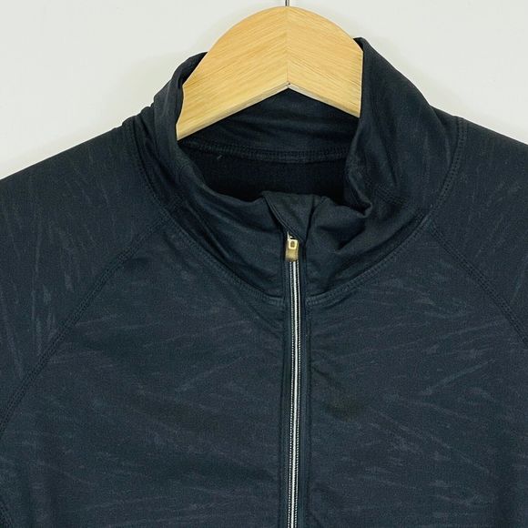 Athleta Black Mesh Panel Lightweight Quarter Zip Active Jacket Womens Medium - Picture 2 of 7